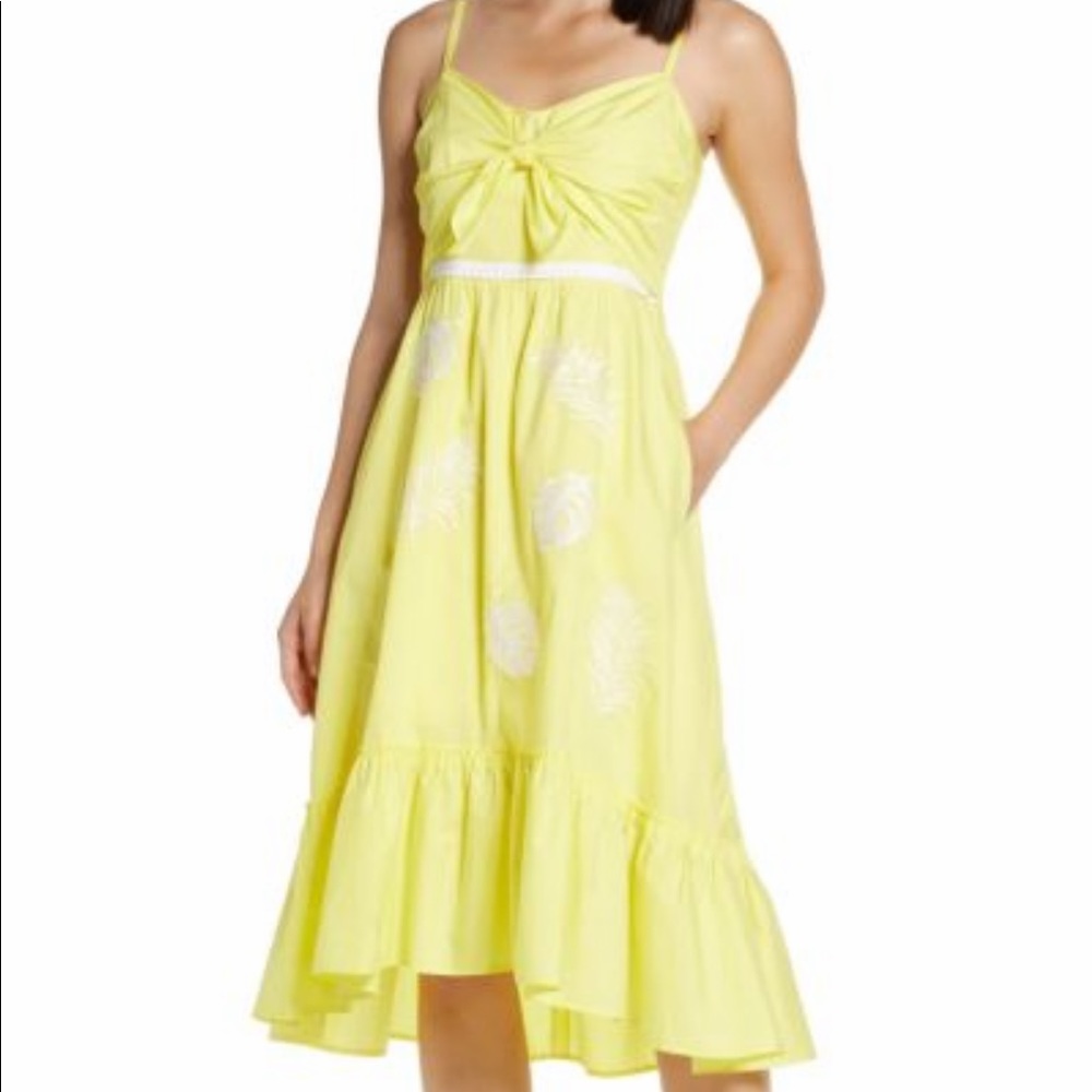 Lilly Pulitzer Yellow Ruffled Sundress with Spaghetti Straps